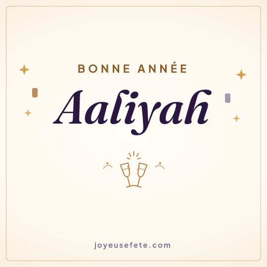 Image carrée « Bonne année Aaliyah » pour WhatsApp
