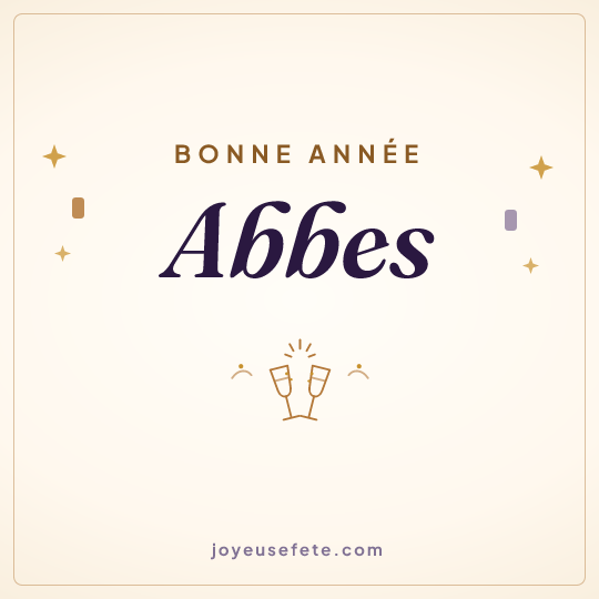 Image carrée « Bonne année Abbes » pour WhatsApp