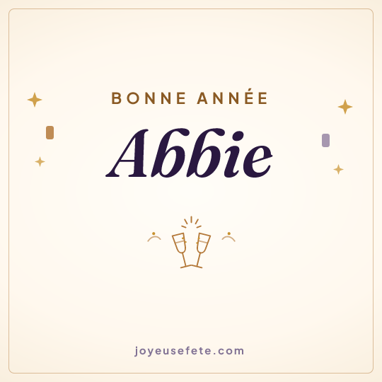 Image carrée « Bonne année Abbie » pour WhatsApp