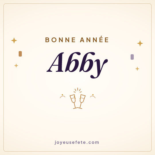 Image carrée « Bonne année Abby » pour WhatsApp