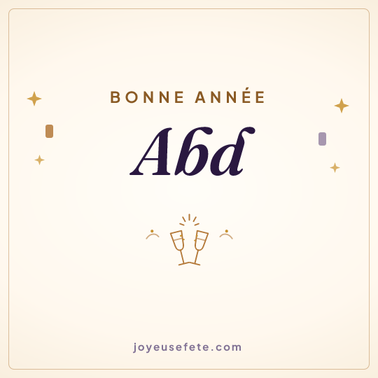Image carrée « Bonne année Abd » pour WhatsApp