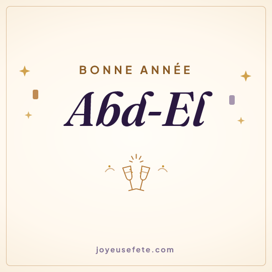 Image carrée « Bonne année Abd-El » pour WhatsApp