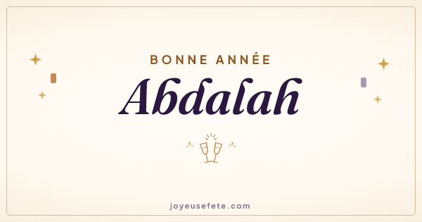 Image « Bonne année Abdalah » au format large