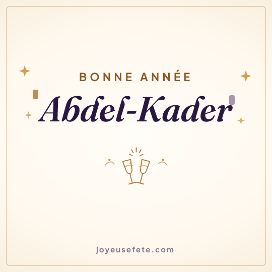 Image carrée « Bonne année Abdel-Kader » pour WhatsApp
