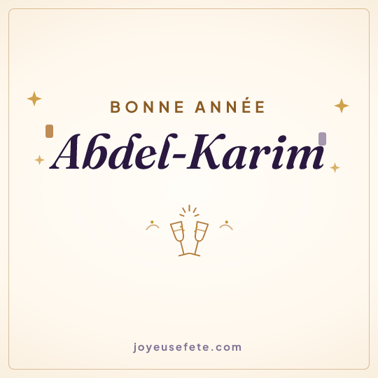 Image carrée « Bonne année Abdel-Karim » pour WhatsApp