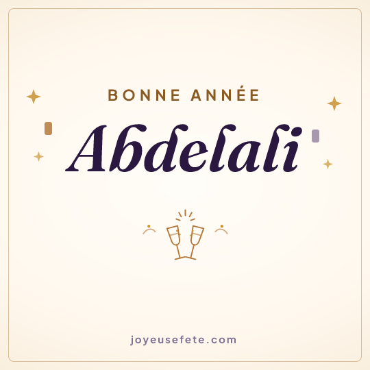 Image carrée « Bonne année Abdelali » pour WhatsApp