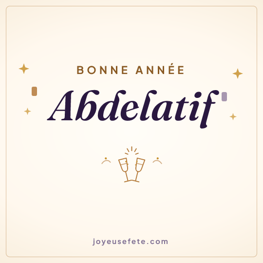 Image carrée « Bonne année Abdelatif » pour WhatsApp