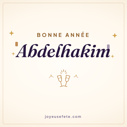 Image carrée « Bonne année Abdelhakim » pour WhatsApp
