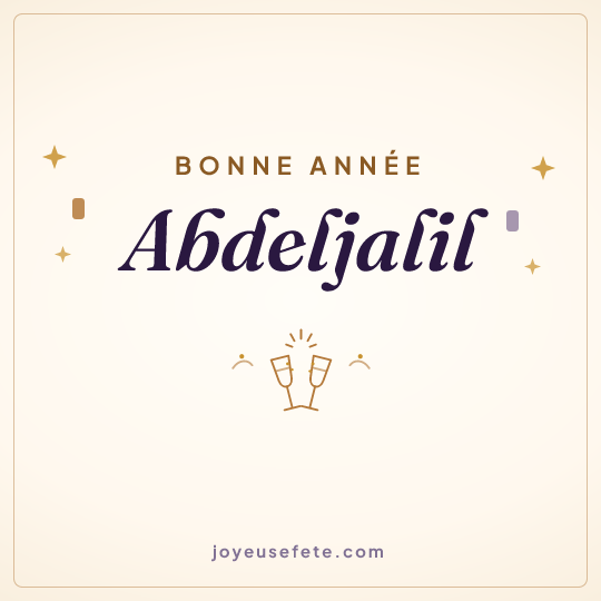 Image carrée « Bonne année Abdeljalil » pour WhatsApp