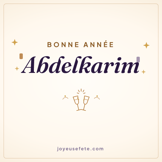 Image carrée « Bonne année Abdelkarim » pour WhatsApp