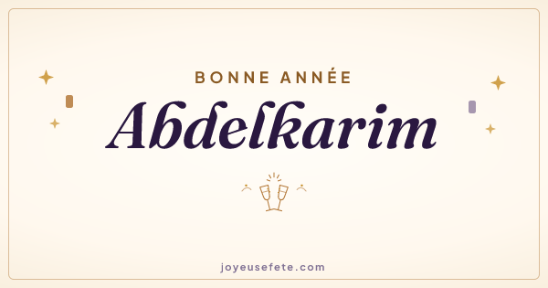Image « Bonne année Abdelkarim » au format large