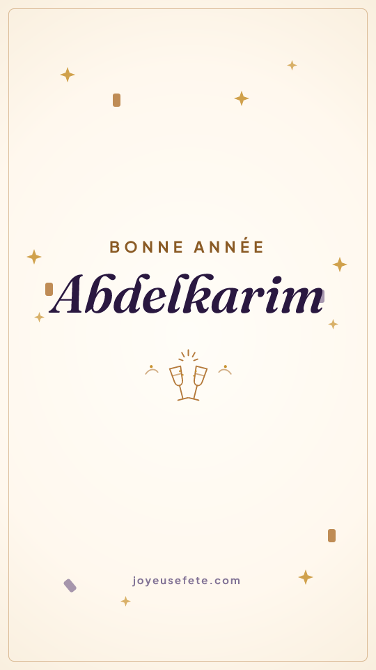 Image « Bonne année Abdelkarim » au format story