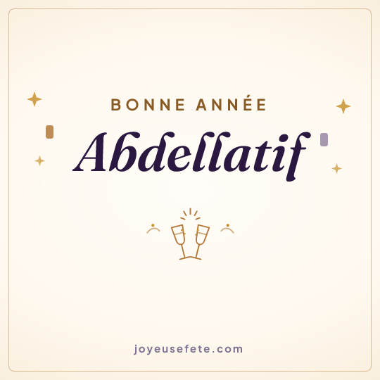 Image carrée « Bonne année Abdellatif » pour WhatsApp