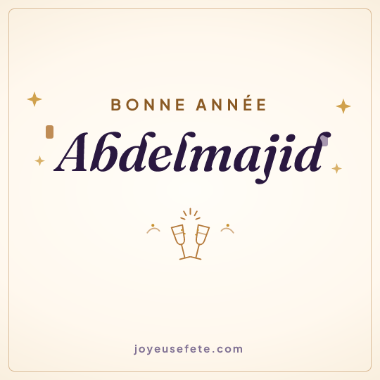 Image carrée « Bonne année Abdelmajid » pour WhatsApp