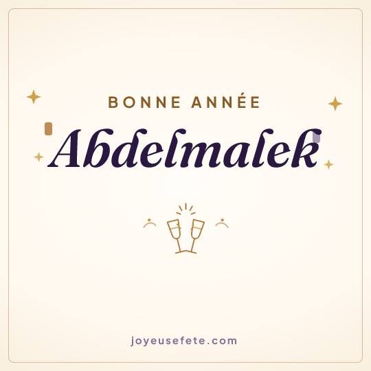 Image carrée « Bonne année Abdelmalek » pour WhatsApp