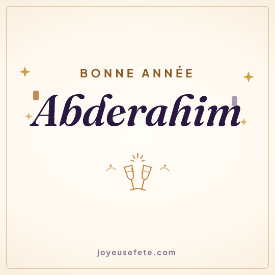 Image carrée « Bonne année Abderahim » pour WhatsApp