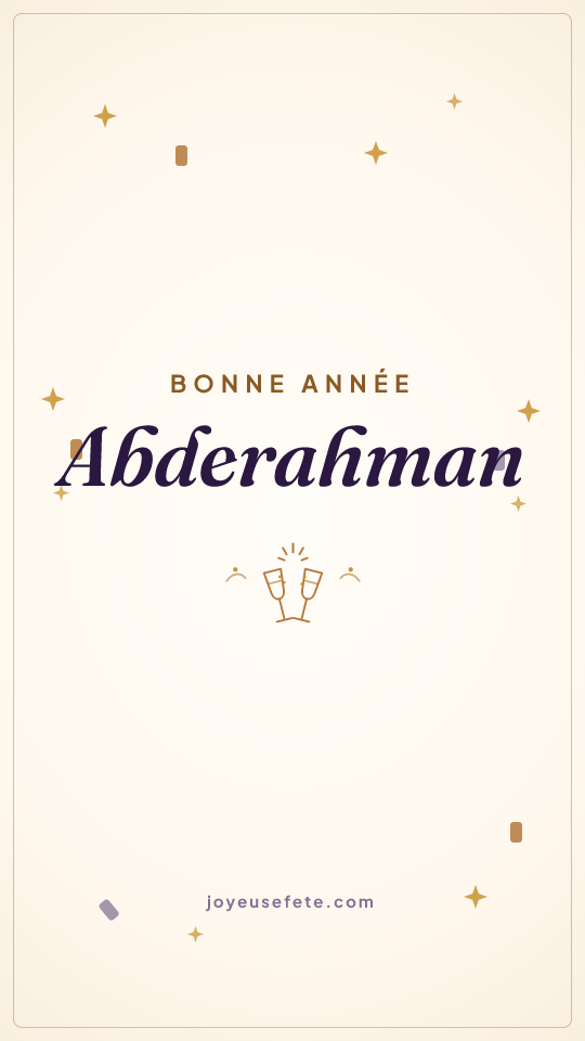 Image « Bonne année Abderahman » au format story