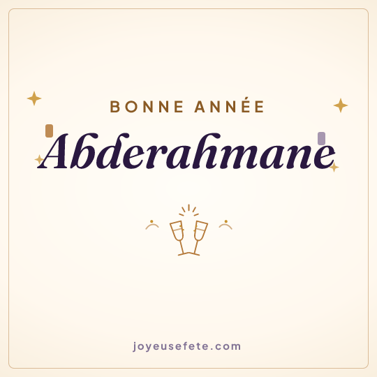Image carrée « Bonne année Abderahmane » pour WhatsApp