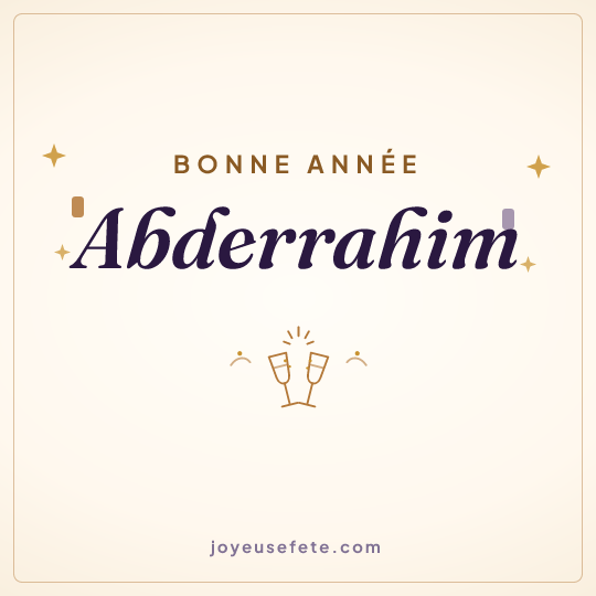 Image carrée « Bonne année Abderrahim » pour WhatsApp