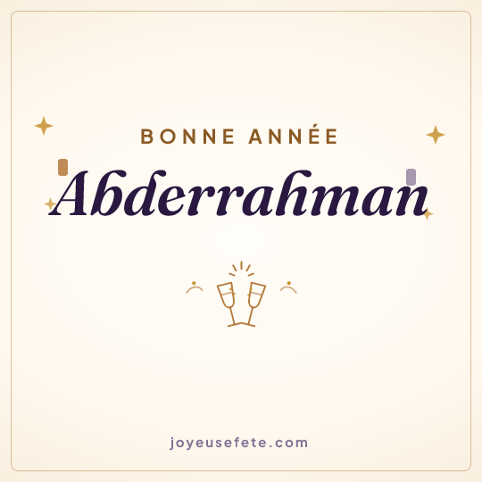 Image carrée « Bonne année Abderrahman » pour WhatsApp