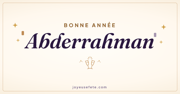 Image « Bonne année Abderrahman » au format large