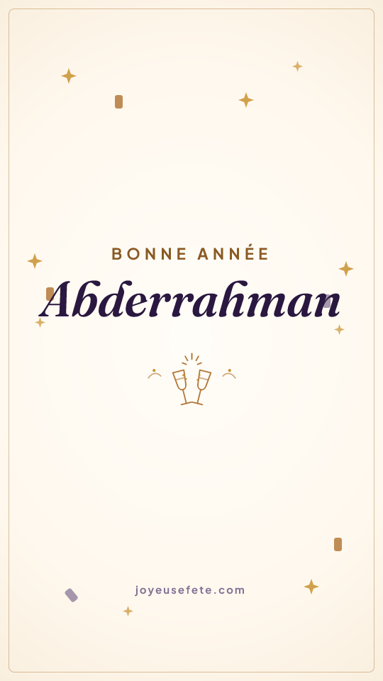 Image « Bonne année Abderrahman » au format story