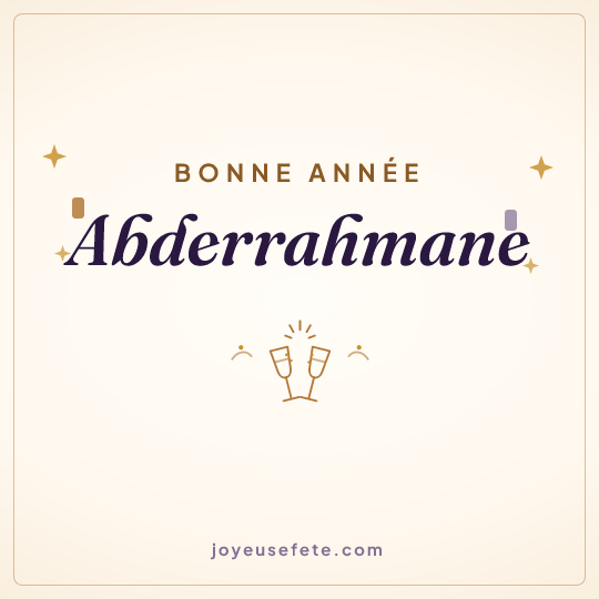 Image carrée « Bonne année Abderrahmane » pour WhatsApp