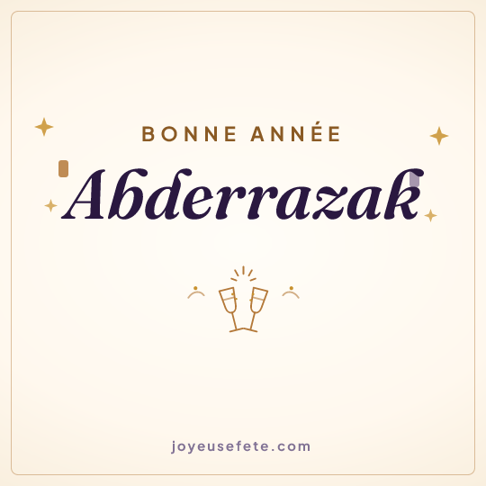Image carrée « Bonne année Abderrazak » pour WhatsApp