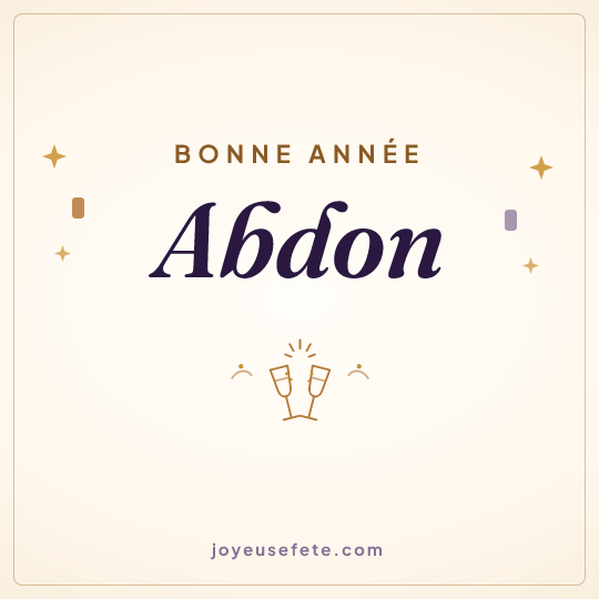 Image carrée « Bonne année Abdon » pour WhatsApp