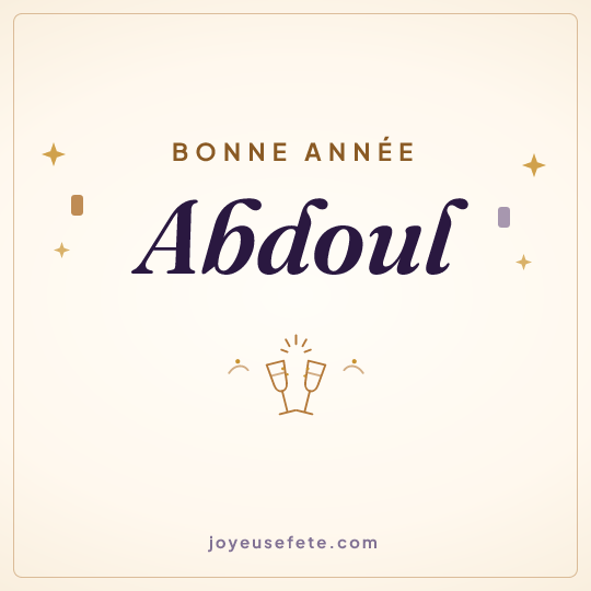 Image carrée « Bonne année Abdoul » pour WhatsApp