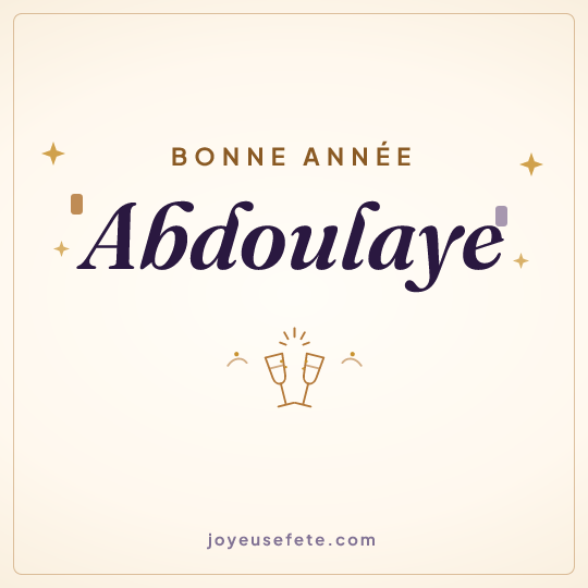 Image carrée « Bonne année Abdoulaye » pour WhatsApp