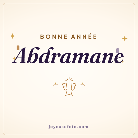 Image carrée « Bonne année Abdramane » pour WhatsApp
