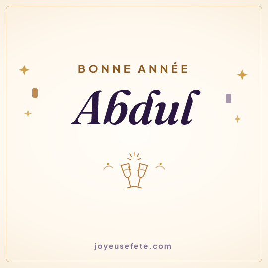 Image carrée « Bonne année Abdul » pour WhatsApp