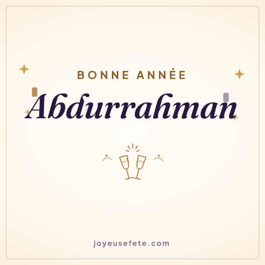 Image carrée « Bonne année Abdurrahman » pour WhatsApp