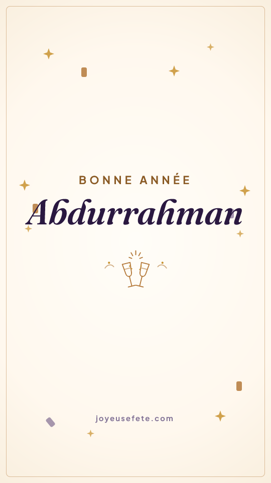 Image « Bonne année Abdurrahman » au format story