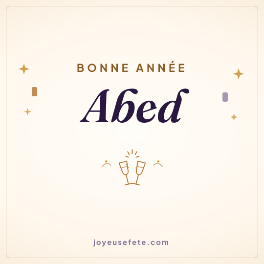 Image carrée « Bonne année Abed » pour WhatsApp