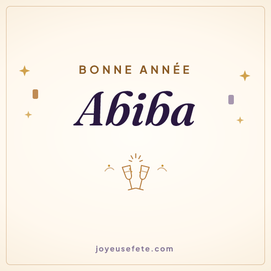 Image carrée « Bonne année Abiba » pour WhatsApp