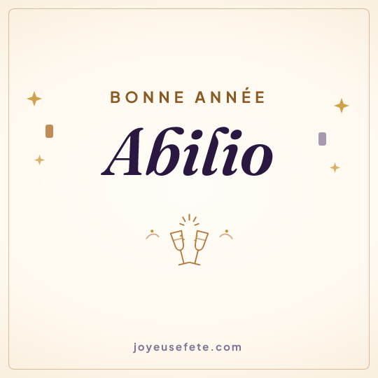 Image carrée « Bonne année Abilio » pour WhatsApp