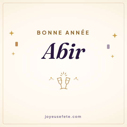 Image carrée « Bonne année Abir » pour WhatsApp