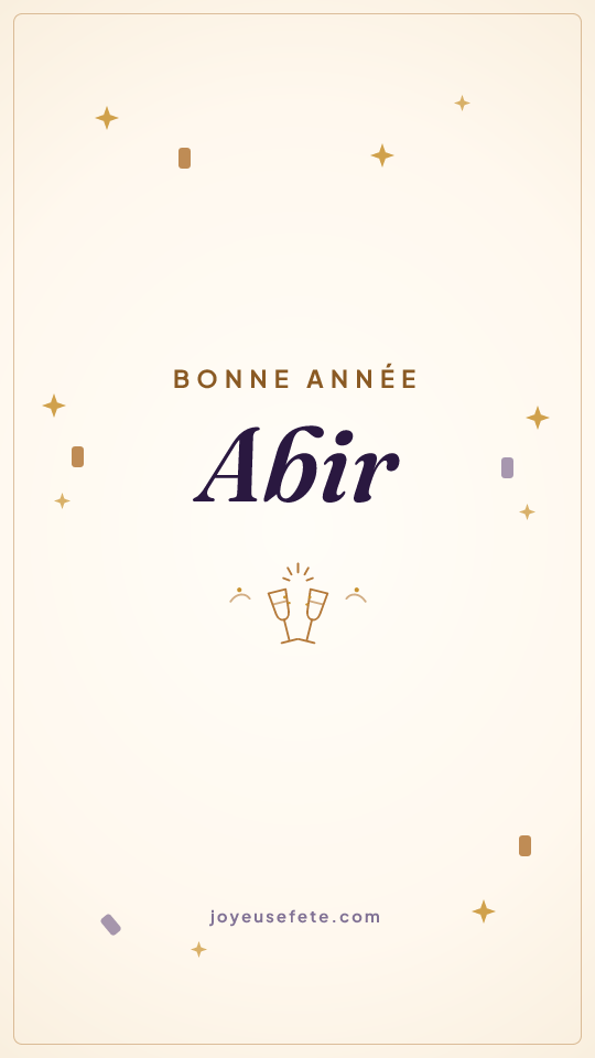 Image « Bonne année Abir » au format story