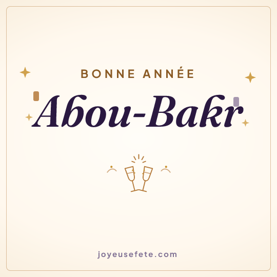Image carrée « Bonne année Abou-Bakr » pour WhatsApp