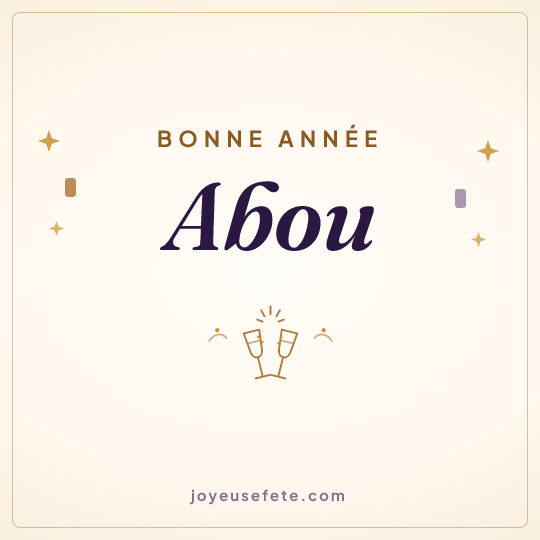 Image carrée « Bonne année Abou » pour WhatsApp