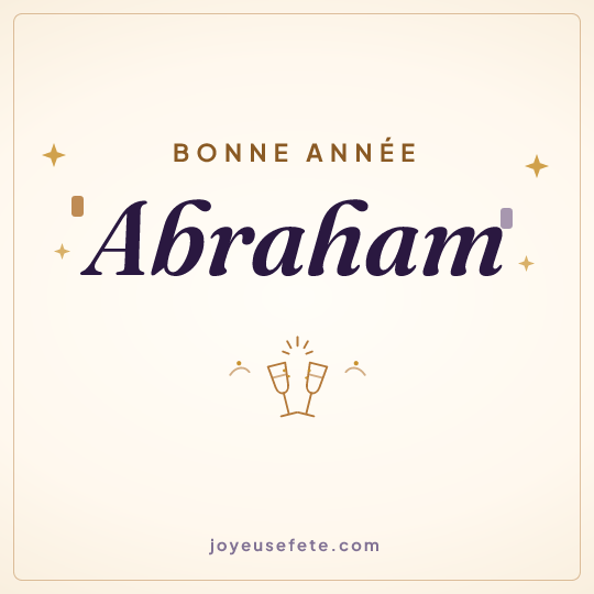 Image carrée « Bonne année Abraham » pour WhatsApp