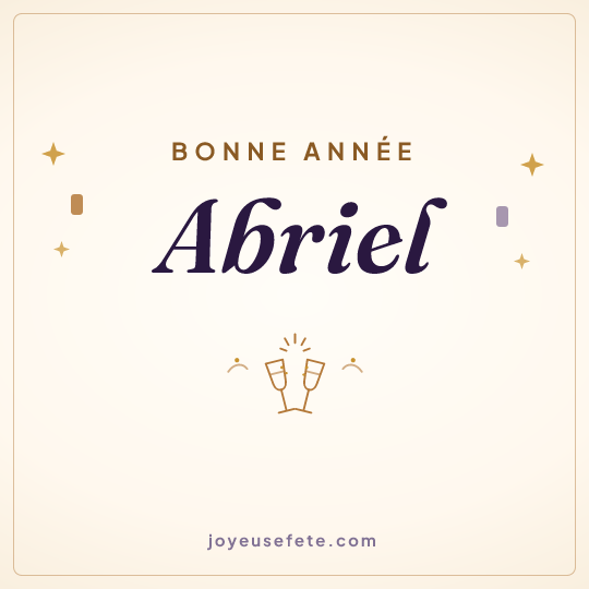 Image carrée « Bonne année Abriel » pour WhatsApp