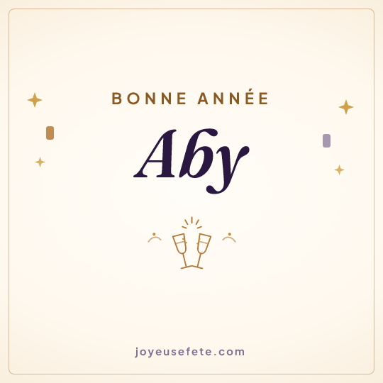 Image carrée « Bonne année Aby » pour WhatsApp