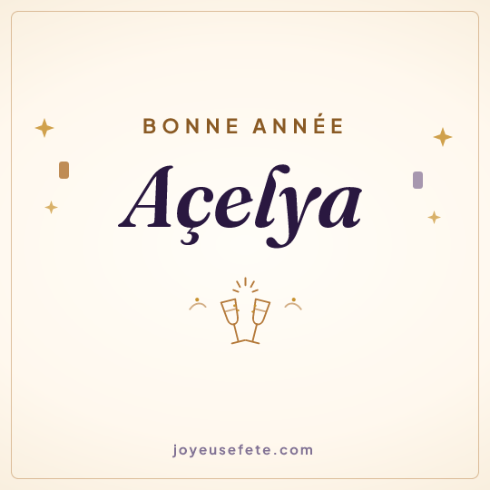 Image carrée « Bonne année Açelya » pour WhatsApp