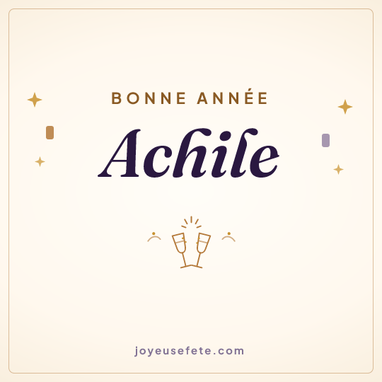 Image carrée « Bonne année Achile » pour WhatsApp