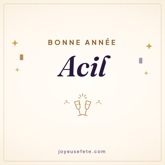 Image carrée « Bonne année Acil » pour WhatsApp