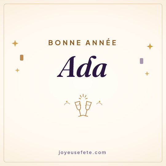 Image carrée « Bonne année Ada » pour WhatsApp
