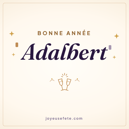 Image carrée « Bonne année Adalbert » pour WhatsApp